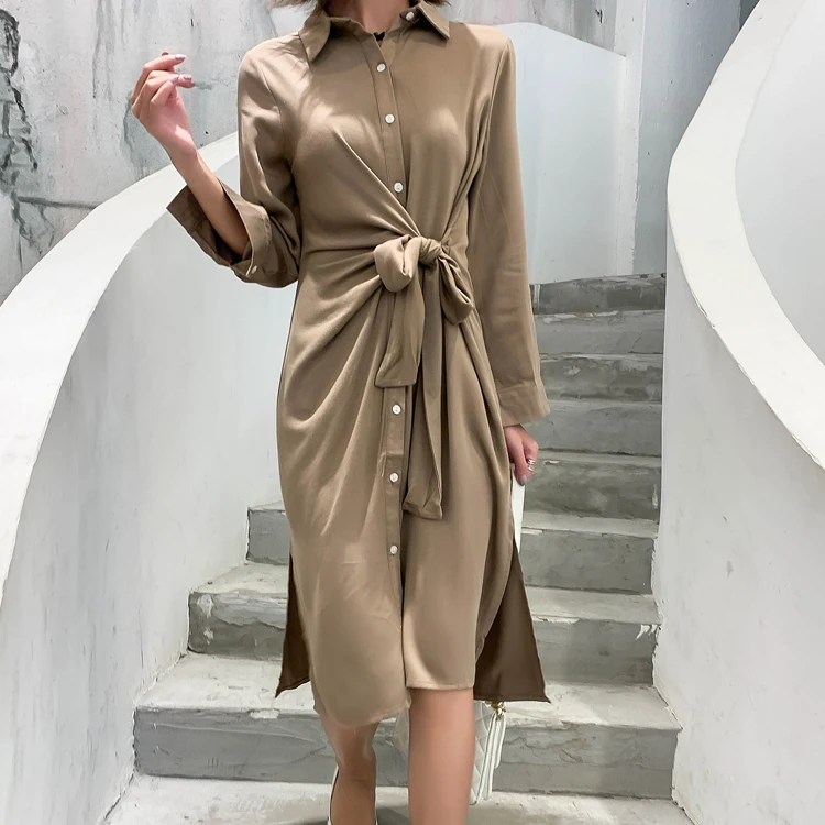 2019 New Style Autumn Women Dress Brand Single Breasted Turn-down Collar Long Sleeve Lace Up Loose Long Dresses
2019 New Style Autumn Women Dress Brand Single Breasted Turn-down Collar Long Sleeve Lace Up Loose Long Dresses