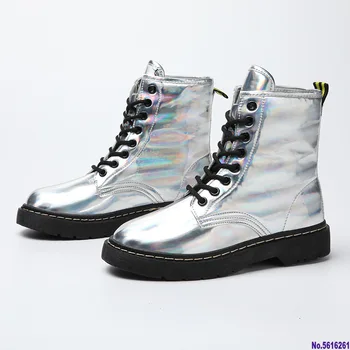 Women's Shoes Autumn Leather Lace-up Platform Women Ankle Boots Personality Punk Serpentine Pattern Laser Silver Non-slip Boots
Women's Shoes Autumn Leather Lace-up Platform Women Ankle Boots Personality Punk Serpentine Pattern Laser Silver Non-slip Boots