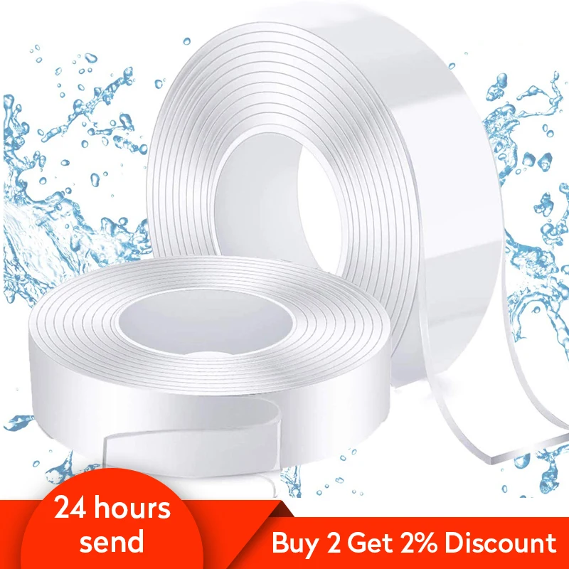 Reusable 3M Double Sided Nano Magic Adhesive Tape Super Fix Waterproof Scotch Sticky Electrical Tape Home Improvement Gadgets
Reusable 3M Double Sided Nano Magic Adhesive Tape Super Fix Waterproof Scotch Sticky Electrical Tape Home Improvement Gadgets