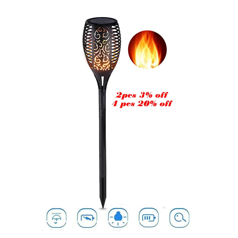 LED Solar Flame Flickering Lamp IP65 Waterproof Garden Decoration Landscape Light Lawn Path Lighting Torch Courtyard Spotlight
LED Solar Flame Flickering Lamp IP65 Waterproof Garden Decoration Landscape Light Lawn Path Lighting Torch Courtyard Spotlight
