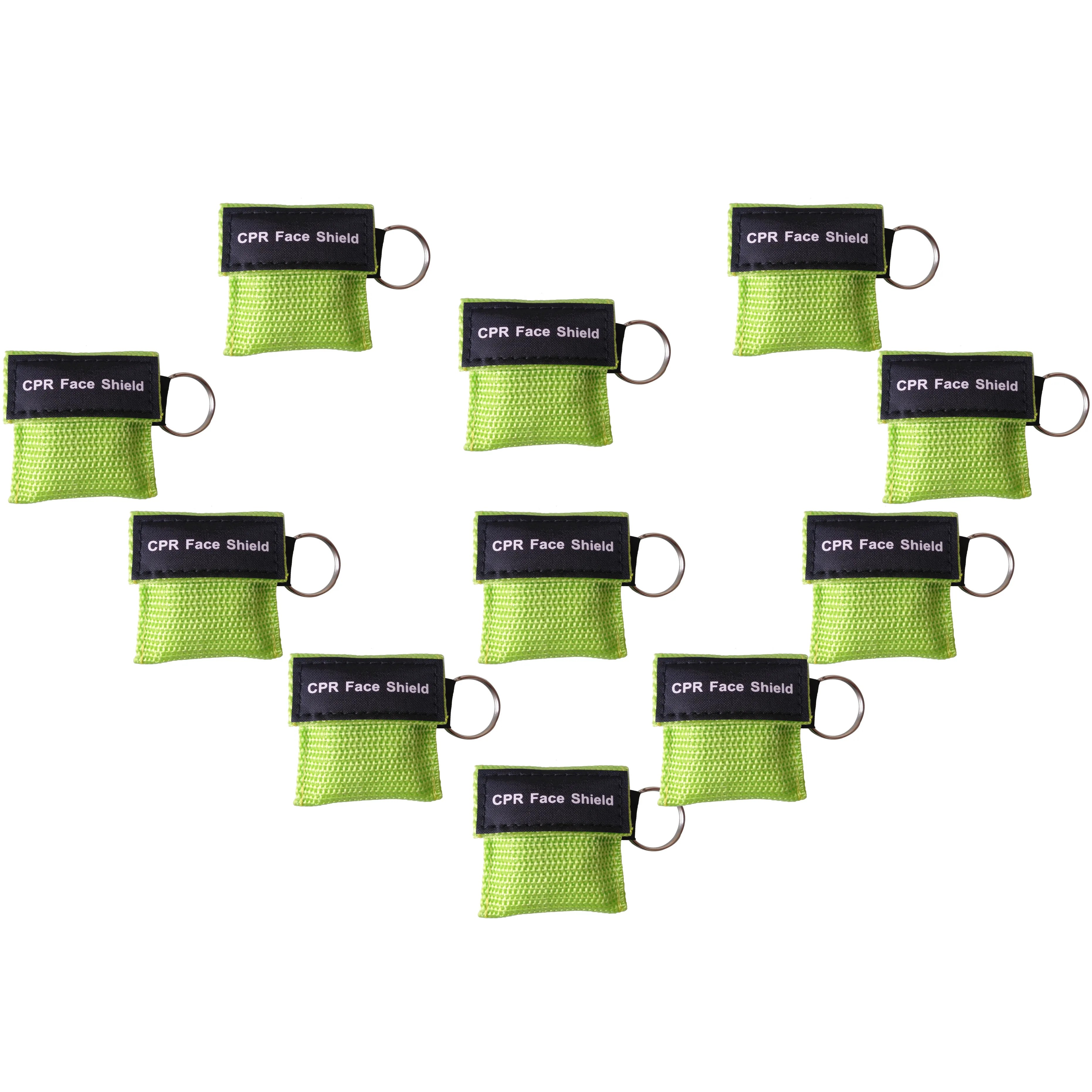 12pcs CPR Face Shield Keychain Ring with One-Way Valve CPR Shield cpr kit for First Aid or AED Training Green
12pcs CPR Face Shield Keychain Ring with One-Way Valve CPR Shield cpr kit for First Aid or AED Training Green