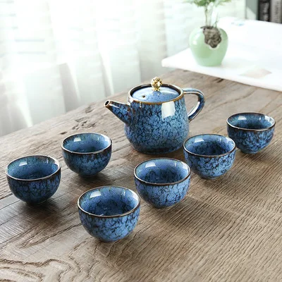 Ceramic Kiln Change Tea Set 6 People Japanese Style Home Office Teapot Teacups Kung Fu Black Tea Set Handmade Teaware
Ceramic Kiln Change Tea Set 6 People Japanese Style Home Office Teapot Teacups Kung Fu Black Tea Set Handmade Teaware
