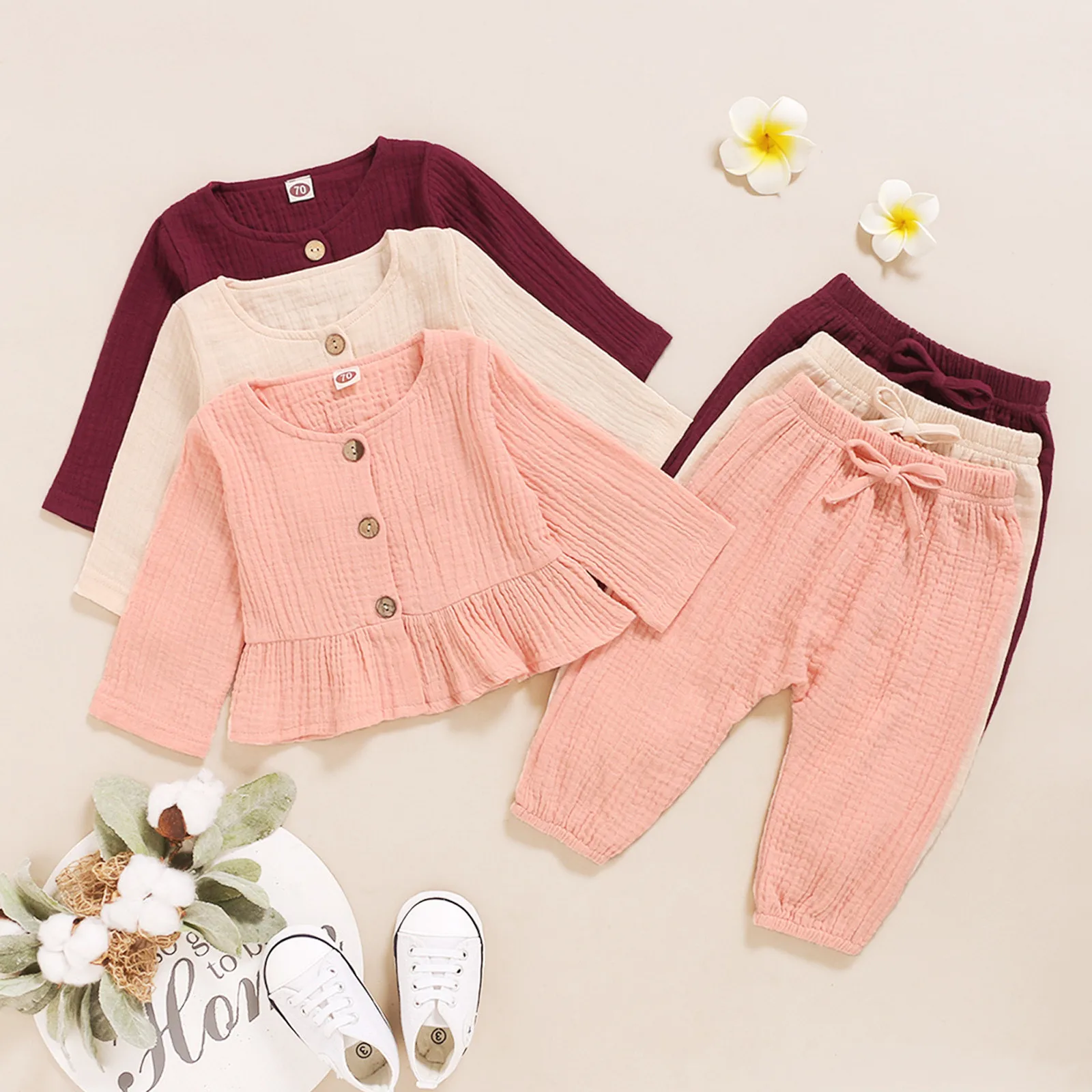 3-24Months Newborn Baby Girls Solid Button Linen Tops+Lacing Solid Pants Outfits Sets baby girl dress Candy color suit tender M5 
3-24Months Newborn Baby Girls Solid Button Linen Tops+Lacing Solid Pants Outfits Sets baby girl dress Candy color suit tender M5