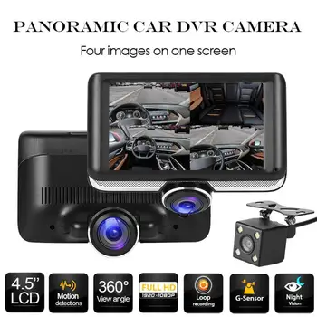 4.5 inch Screen Panoramic Car DVR Camera Dual Lens Night Vision Loop Recording Parking Monitoring Dual DVR Camera
4.5 inch Screen Panoramic Car DVR Camera Dual Lens Night Vision Loop Recording Parking Monitoring Dual DVR Camera