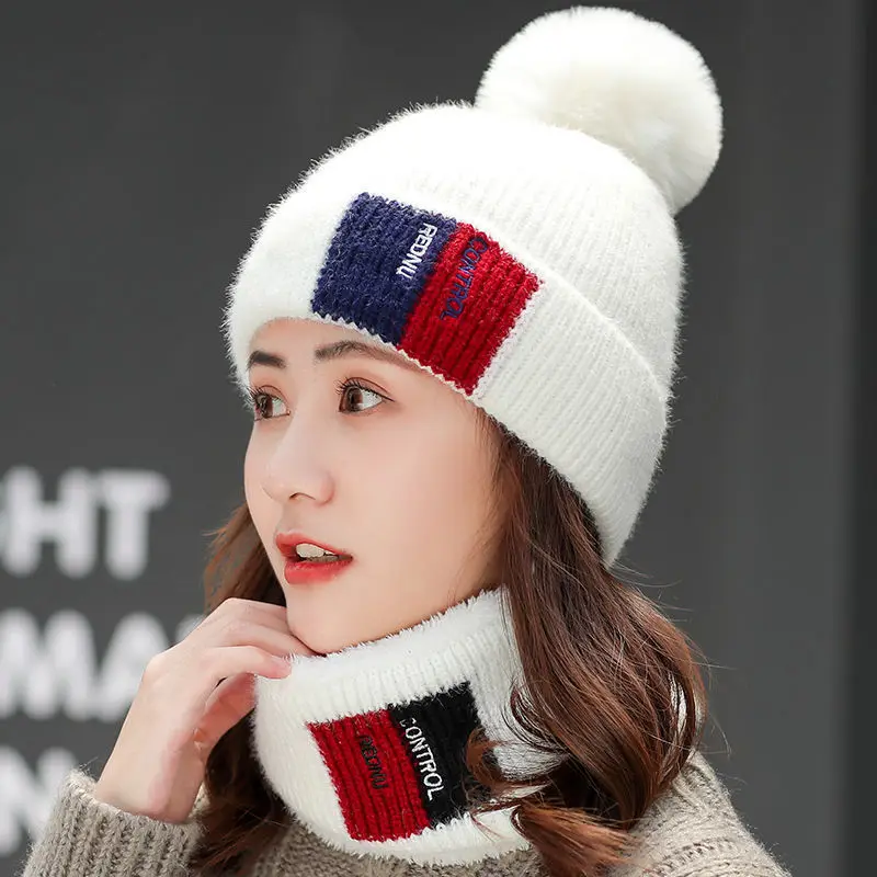 Winter Hats For Women Embroidary Thick Warm Velvet Knitted Hats Female Hat Scarf Set Neckerchief Beanies Womens Hats Gorros
Winter Hats For Women Embroidary Thick Warm Velvet Knitted Hats Female Hat Scarf Set Neckerchief Beanies Womens Hats Gorros