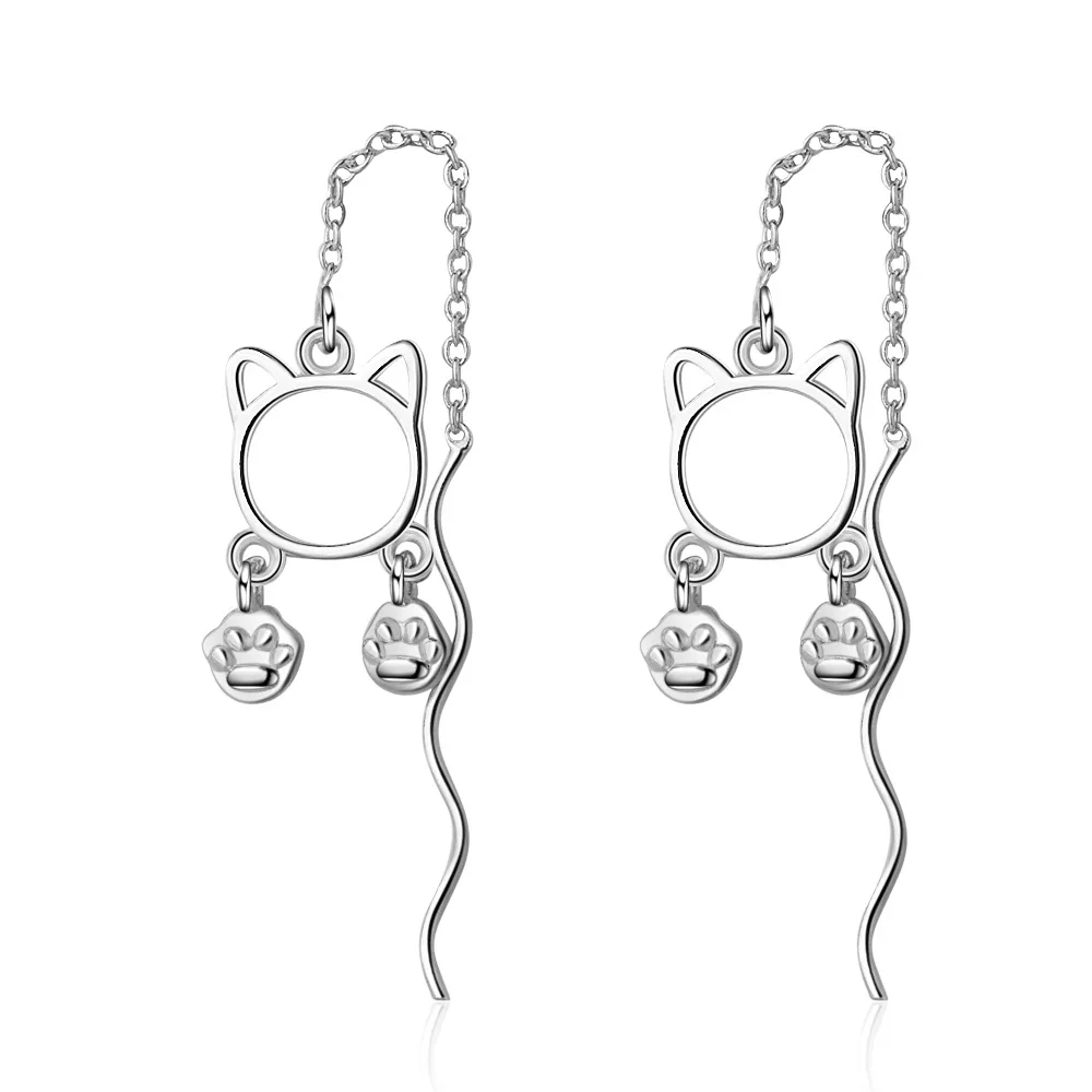100% 925 Sterling Silver Sweet Little Cat Animal Female Long Tassel Stud Earrings Jewelry Women Birthday Gift Girls Students 
100% 925 Sterling Silver Sweet Little Cat Animal Female Long Tassel Stud Earrings Jewelry Women Birthday Gift Girls Students