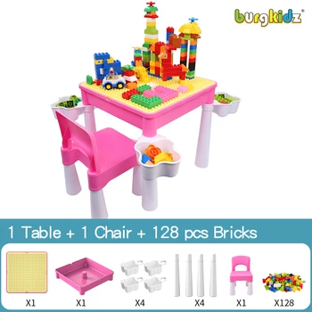 Activity Table with Plastic Big Building Blocks Compatible Dupoled Constructor Educational Xmas Gifts Table for Kids Bricks Toys
Activity Table with Plastic Big Building Blocks Compatible Dupoled Constructor Educational Xmas Gifts Table for Kids Bricks Toys