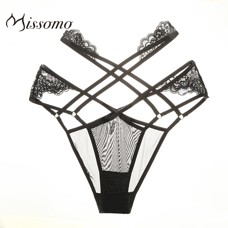 Missomo 2019 Sexy Personality Mesh Solid Black Thin Section Underpants Lace Stitching Crossover Tie Design Women Panties
Missomo 2019 Sexy Personality Mesh Solid Black Thin Section Underpants Lace Stitching Crossover Tie Design Women Panties