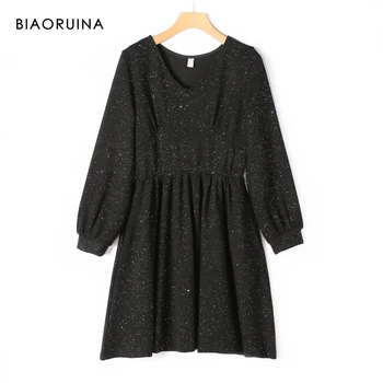 BIAORUNA Women's Sequin Black Knitted Dress High Waist V-neck Office Lady High Waist Fashion Mini Dress Elegant Vestido
BIAORUNA Women's Sequin Black Knitted Dress High Waist V-neck Office Lady High Waist Fashion Mini Dress Elegant Vestido