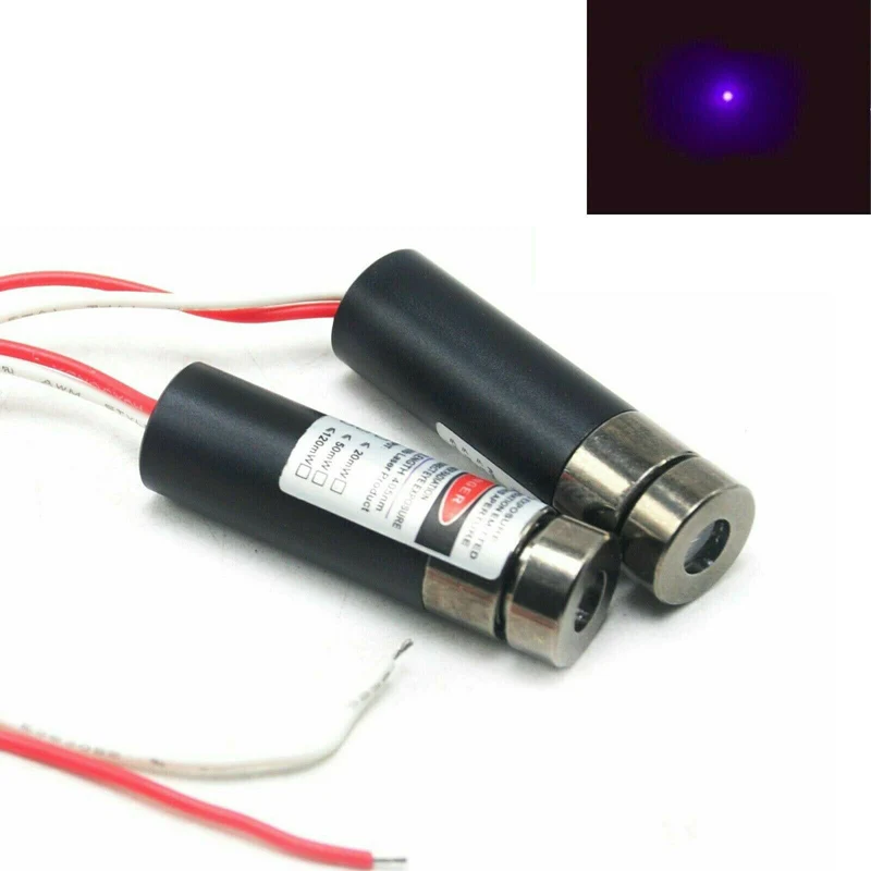 

2pcs Focusable 405nm 20mW Violet/Blue Dot Light Laser Diode Module 13x42mm