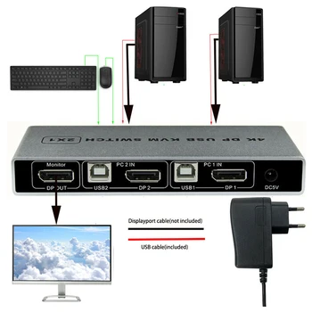 VGA Monitor Dual Port 1 Out HDMI USB KVM Switch Stable 4K 60Hz Mouse Support Displayport Connection Controller Plug And Play
VGA Monitor Dual Port 1 Out HDMI USB KVM Switch Stable 4K 60Hz Mouse Support Displayport Connection Controller Plug And Play