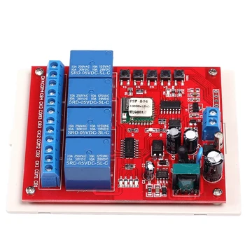220V 4 Channel Wifi Relay Switch Module Phone APP Wireless Remote Control Jog Self-Lock Interlock with Shell for Android IOS Pho