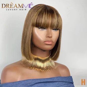 Ombre Highlight Blonde Lace Front Wig with Bangs 150% Density Short Bob Straight Lace Front Wig 13X4 Remy Brazilian Frontal Wig
Ombre Highlight Blonde Lace Front Wig with Bangs 150% Density Short Bob Straight Lace Front Wig 13X4 Remy Brazilian Frontal Wig