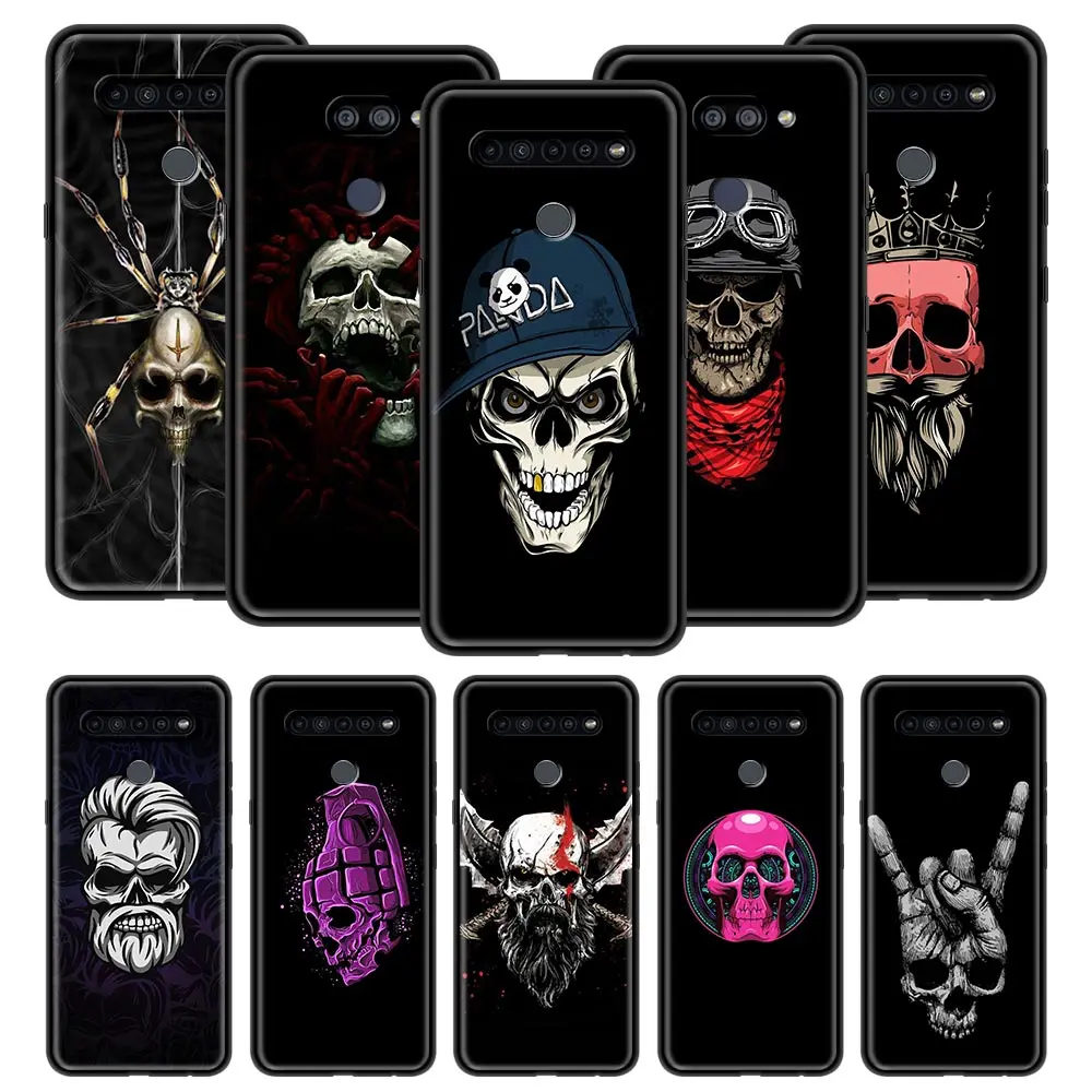 

Aesthetic death skull art Case For LG K41s K61 K40s K40 K50 K50s G6 G7 G8 K31 K42 K52 K62 K71 Silicone Soft Black Back Cover