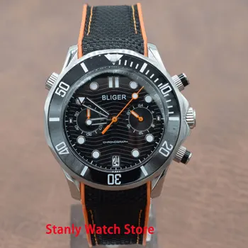 Solid luxury brand Bliger 41mm black dial ceramic rotating bezel luminous marks stop watch chronograph quartz movement men watch 
Solid luxury brand Bliger 41mm black dial ceramic rotating bezel luminous marks stop watch chronograph quartz movement men watch