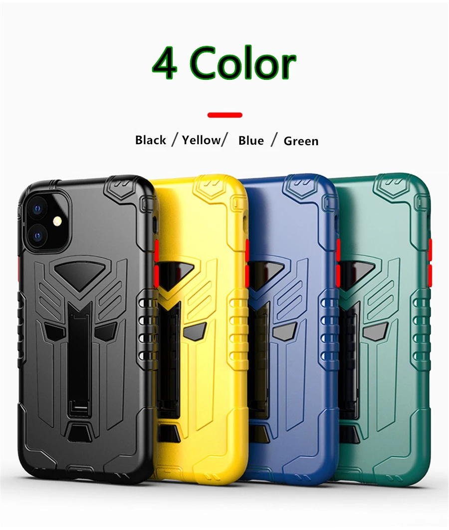 Phone Case with Stand for iPhone 11 Pro Max Shockproof Bumper Back Cover for iPhone 7 8 Plus TPU+PC Luxury Armor Silicone Shell
Phone Case with Stand for iPhone 11 Pro Max Shockproof Bumper Back Cover for iPhone 7 8 Plus TPU+PC Luxury Armor Silicone Shell
