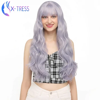 X-TRESS Synthetic Grey Lolita Wigs For Women Long Curly Wig With Bangs High Temperature Fiber Machine Made Cosplay Wig
X-TRESS Synthetic Grey Lolita Wigs For Women Long Curly Wig With Bangs High Temperature Fiber Machine Made Cosplay Wig