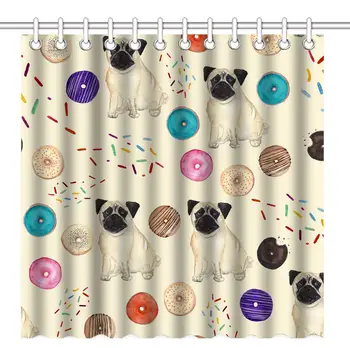 Watercolor Clip Art Pug Puppy Dogs and Colorful Donuts Shower Curtain ch Home Decorative Polyester Bath Curtain with 12 Hooks
Watercolor Clip Art Pug Puppy Dogs and Colorful Donuts Shower Curtain ch Home Decorative Polyester Bath Curtain with 12 Hooks