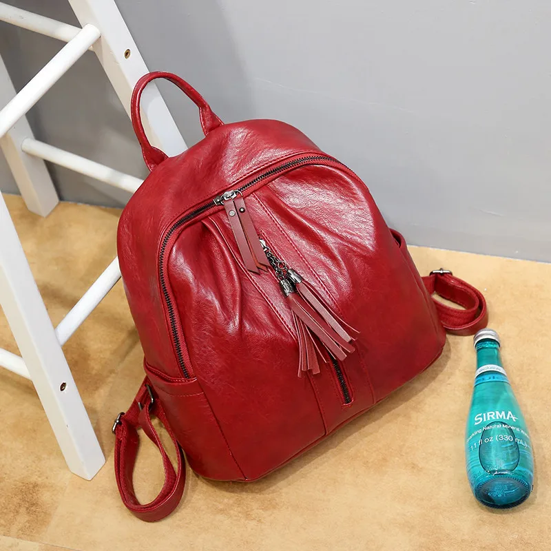 Backpack Women's 2018 New Style WOMEN'S Bag Soft Leather Backpack Versatile England Retro Tassels School Bag
Backpack Women's 2018 New Style WOMEN'S Bag Soft Leather Backpack Versatile England Retro Tassels School Bag