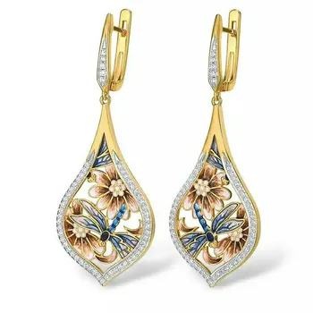 2020 New Arrival Elegant Drop Dangle Earrings for Women Hand Enamel Elegant Dragonfly Flower AAA Zircon Wedding Banquet Earrings
2020 New Arrival Elegant Drop Dangle Earrings for Women Hand Enamel Elegant Dragonfly Flower AAA Zircon Wedding Banquet Earrings