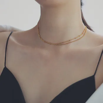 YUN RUO 2020 Fashion Yellow Gold Color Double Layer Chain Choker Necklace 316 L Titanium Steel Jewelry Woman Gift Never Fade
YUN RUO 2020 Fashion Yellow Gold Color Double Layer Chain Choker Necklace 316 L Titanium Steel Jewelry Woman Gift Never Fade