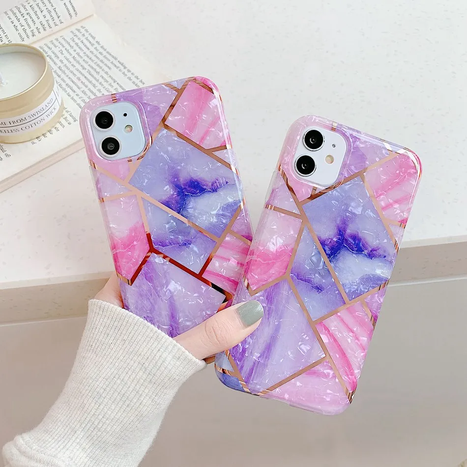 For iPhone 11 Pro XS Max XR X Case Electroplated Shell Pattern Geometric Marble Phone Case For iPhone SE 8 7 Plus Soft IMD Cover
For iPhone 11 Pro XS Max XR X Case Electroplated Shell Pattern Geometric Marble Phone Case For iPhone SE 8 7 Plus Soft IMD Cover