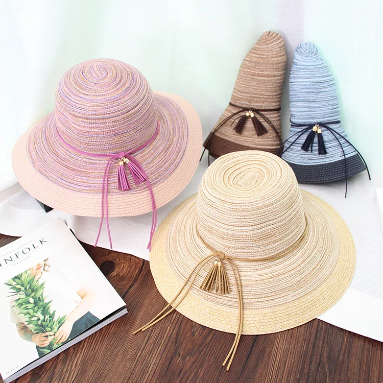 Zecmos Fashion Color-block Sun Hat Women Causual Straw Hat With Fringe Elegante Beach Hat Women's Summer Wide Brim Hat
Zecmos Fashion Color-block Sun Hat Women Causual Straw Hat With Fringe Elegante Beach Hat Women's Summer Wide Brim Hat