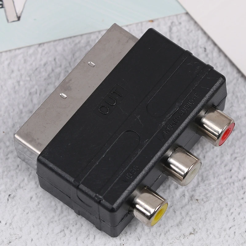 RGB Scart до 3 RCA S-Video адаптер Композитный SVHS AV ТВ аудио конвертер для видео DVD рекордер