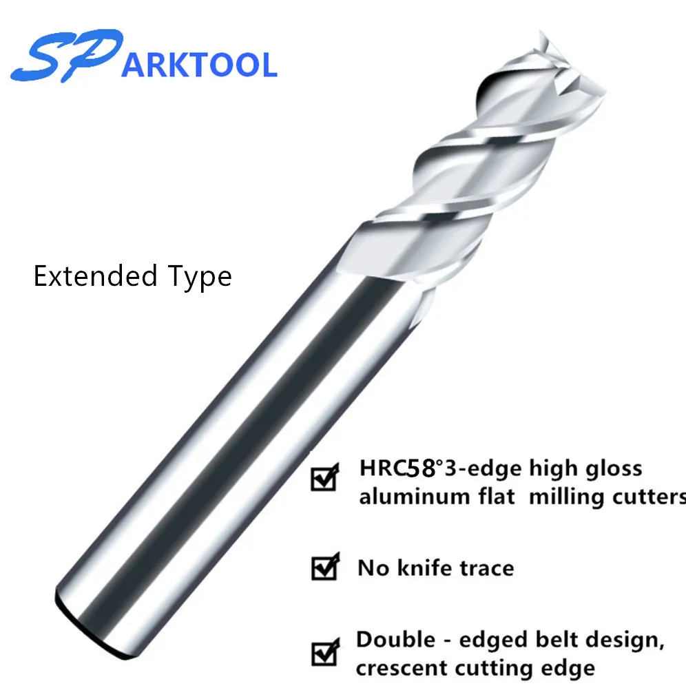 HRC58 3 Flute Flat Milling Cutter Aluminium wood Copper Processing CNC Router Tungsten Steel Sprial Bit Carbide End Mill
HRC58 3 Flute Flat Milling Cutter Aluminium wood Copper Processing CNC Router Tungsten Steel Sprial Bit Carbide End Mill
