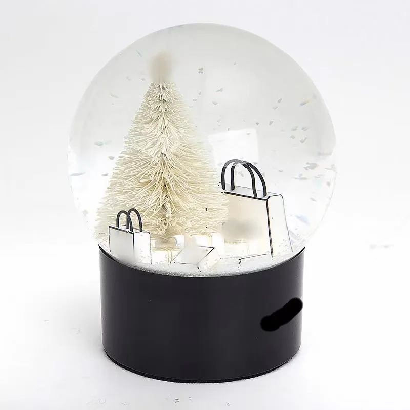 Białe choinki śnieżka - dekoracyjne kule kryształowe ze żywicy - Wianko - 3