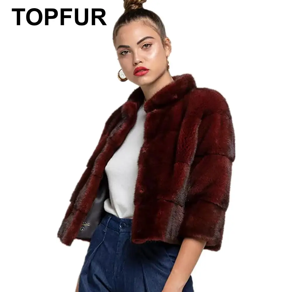 TOPFUR Wine Coat Basic Jacket Winter Coat Women Real Mink Fur Coat Genuine Leather Jackets Short Real Fur Coat Spring Collection
TOPFUR Wine Coat Basic Jacket Winter Coat Women Real Mink Fur Coat Genuine Leather Jackets Short Real Fur Coat Spring Collection