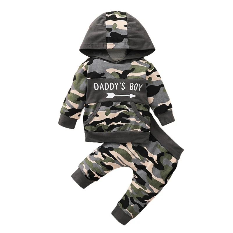 2020 Autumn And Winter Daddy's Boy New Camouflage Round Neck Sweater Letter Printing Two-piece Suit
2020 Autumn And Winter Daddy's Boy New Camouflage Round Neck Sweater Letter Printing Two-piece Suit
