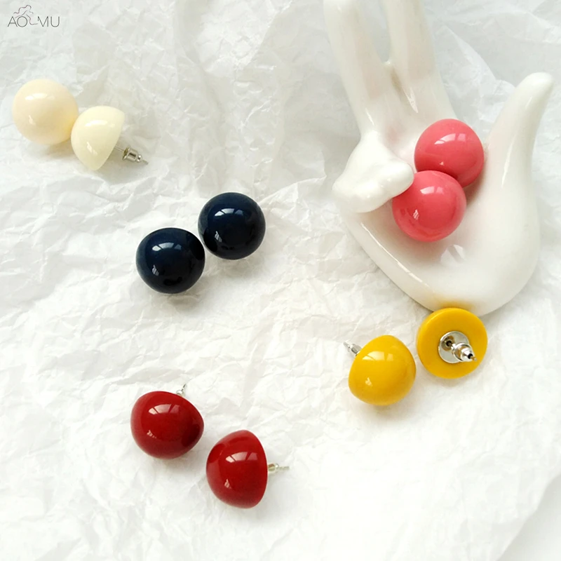 AOMU Simple Fashion Colorful Acrylic Circle Round Ball Small Stud Earrings 2019 for Women Girl Party Jewelry Boucle D'oreille
AOMU Simple Fashion Colorful Acrylic Circle Round Ball Small Stud Earrings 2019 for Women Girl Party Jewelry Boucle D'oreille