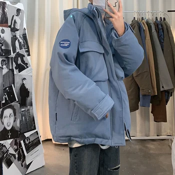 Winter New Thickened Jacket Men Warm Fashion Parka Men Solid Color Casual Hooded Coat Man Streetwear Wild Loose Cotton Jacket
Winter New Thickened Jacket Men Warm Fashion Parka Men Solid Color Casual Hooded Coat Man Streetwear Wild Loose Cotton Jacket