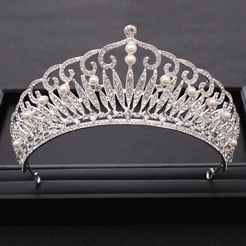 Silver color Pearl Queen Crown Wedding tiara Bridal Hair Accessories Rhinestone Women Head Jewelry Prom Dress Hair Jewelry
Silver color Pearl Queen Crown Wedding tiara Bridal Hair Accessories Rhinestone Women Head Jewelry Prom Dress Hair Jewelry