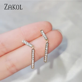ZAKOL Fashion American Hot Sale Gold Earrings Stud Women Every Day Micro Cubic Zirconia Straight Line Earring Jewelry FSEP2721 
ZAKOL Fashion American Hot Sale Gold Earrings Stud Women Every Day Micro Cubic Zirconia Straight Line Earring Jewelry FSEP2721