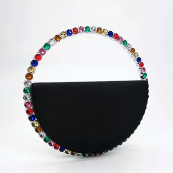 2020 New Round Handle Rhinestone Dinner Clutch Purse Ladies Half Moon Handbag Fashion Colour Diamond Circular Evening Bag Women
2020 New Round Handle Rhinestone Dinner Clutch Purse Ladies Half Moon Handbag Fashion Colour Diamond Circular Evening Bag Women