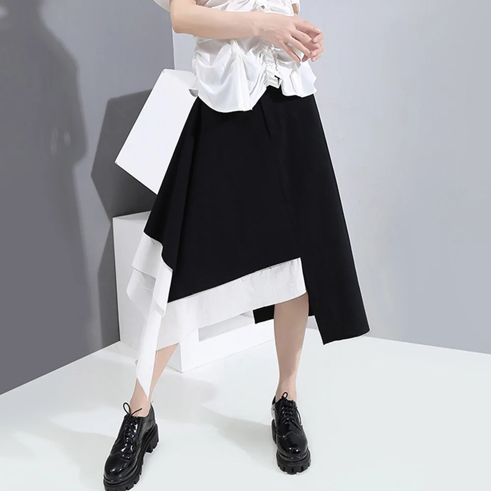 Women Irregualr Splicing Skirt Japanese Harajuku New High Waist All-match Fashion Female Asymmetrical Design Bottoms Skirt
Women Irregualr Splicing Skirt Japanese Harajuku New High Waist All-match Fashion Female Asymmetrical Design Bottoms Skirt