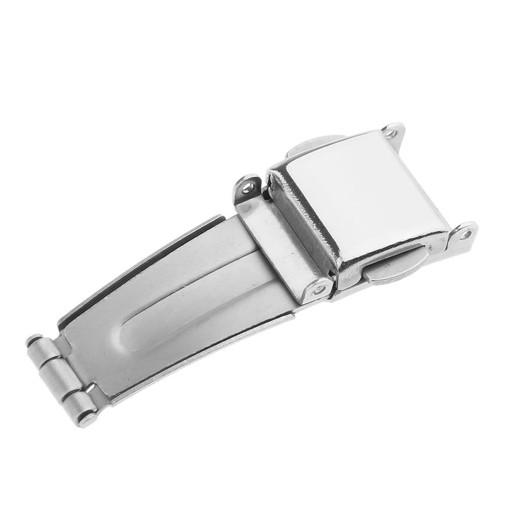 10 Pieces/Lot silver color Watch Buckle Stainless Steel Deployment Clasp Folding Double Push Buckle 5mm-22mm