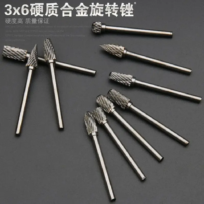 3x6mm TC Cutters Tungsten Steel Grinding Head Double Groove Forming Moulding Milling Cutter Metal Woodworking Carving Knife Tool
3x6mm TC Cutters Tungsten Steel Grinding Head Double Groove Forming Moulding Milling Cutter Metal Woodworking Carving Knife Tool