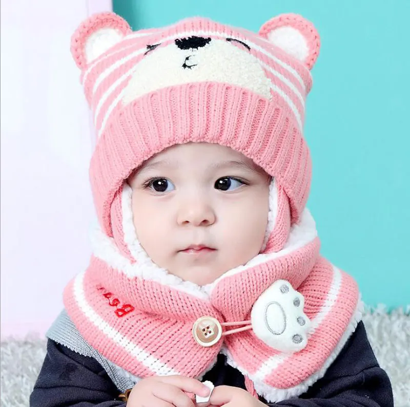 Unisex Child Beanies Cap Set Baby Kids Cartoon Design Stripe Knit Add Velvet Hat and Scarf Winter Warm Suit Set
Unisex Child Beanies Cap Set Baby Kids Cartoon Design Stripe Knit Add Velvet Hat and Scarf Winter Warm Suit Set