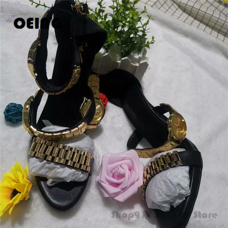Womens Golden Watch Embellished Strap Sandals Sexy 12cm Stilettos High Heel Sandals Open Toe Ladies High Heels Party Shoes
Womens Golden Watch Embellished Strap Sandals Sexy 12cm Stilettos High Heel Sandals Open Toe Ladies High Heels Party Shoes
