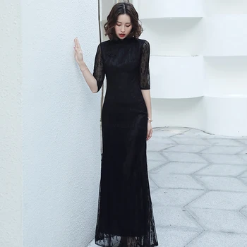 Black Novelty Long Cheongsam Sexy Lady Slim Qipao Elegant Evening Party Gown Exquisite Lace Sheath Mandarin Collar Maxi Dress
Black Novelty Long Cheongsam Sexy Lady Slim Qipao Elegant Evening Party Gown Exquisite Lace Sheath Mandarin Collar Maxi Dress
