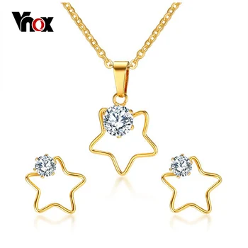 Vnox Five Stars Necklace and Earrings Jewelry Sets for Women Fashion CZ Stone Jewelry Sets Meaningful Anniversary Gift 
Vnox Five Stars Necklace and Earrings Jewelry Sets for Women Fashion CZ Stone Jewelry Sets Meaningful Anniversary Gift