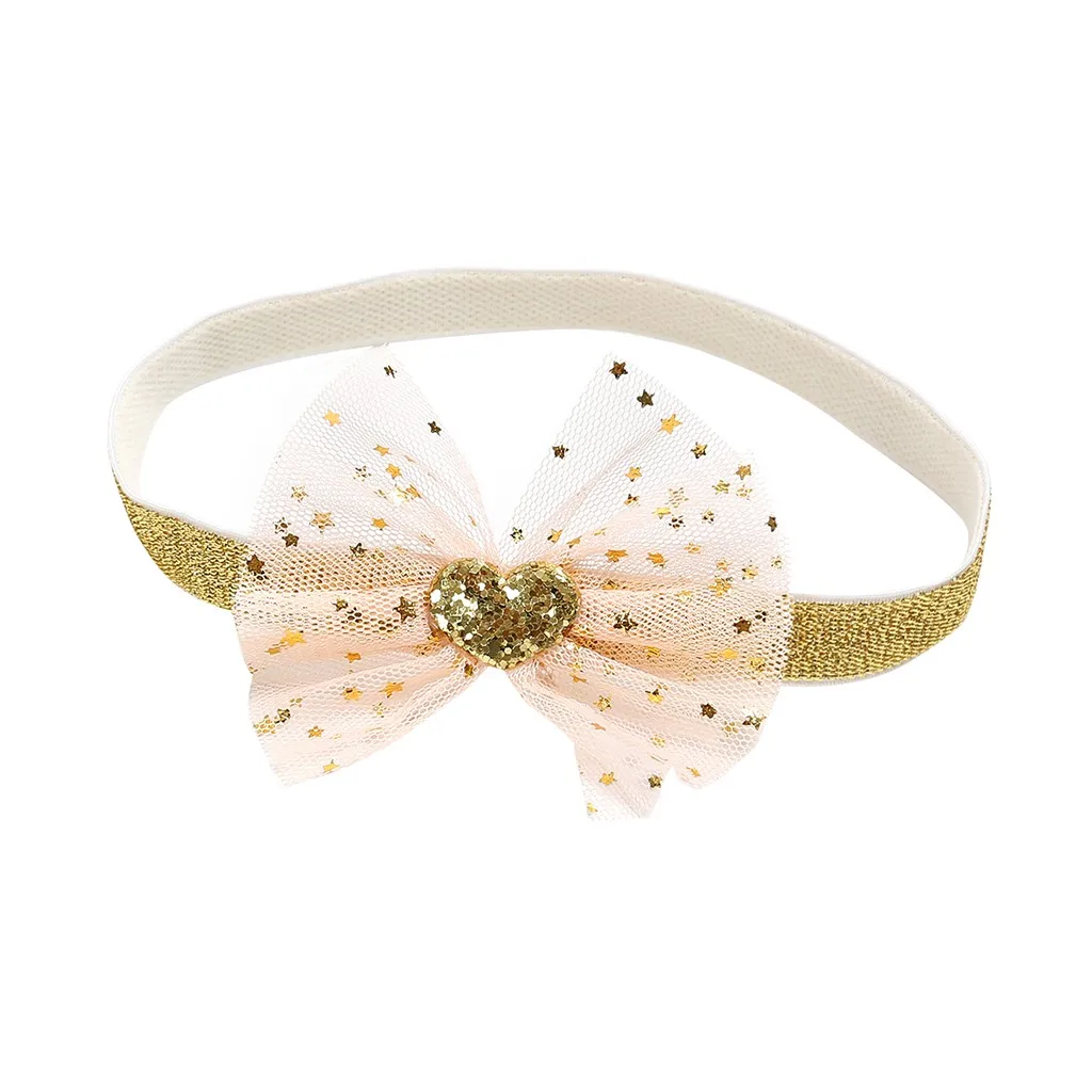 baby girl headband Infant hair accessoriesBaby bow net yarn headband hair band Toddlers bandage Ribbon newborn headwrap