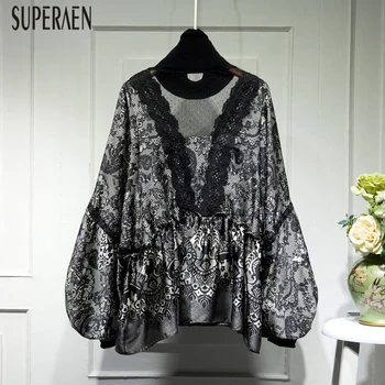 SuperAen Lace Stitching Knit Turtleneck Shirts Women Spring 2020 New Korean Style Ladies Blouses and Tops Wild Women Clothing
SuperAen Lace Stitching Knit Turtleneck Shirts Women Spring 2020 New Korean Style Ladies Blouses and Tops Wild Women Clothing