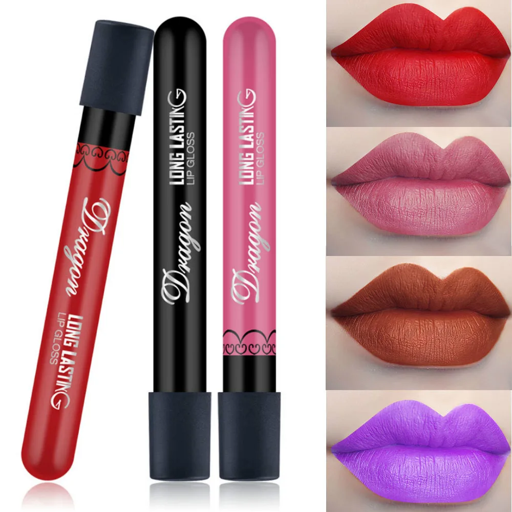 Matte Lip Gloss LipGloss Velvety Liquid Lipstick Long Lasting Waterproof Lip Tint Red Purple black Sexy Lip Makeup Cosmetic
Matte Lip Gloss LipGloss Velvety Liquid Lipstick Long Lasting Waterproof Lip Tint Red Purple black Sexy Lip Makeup Cosmetic