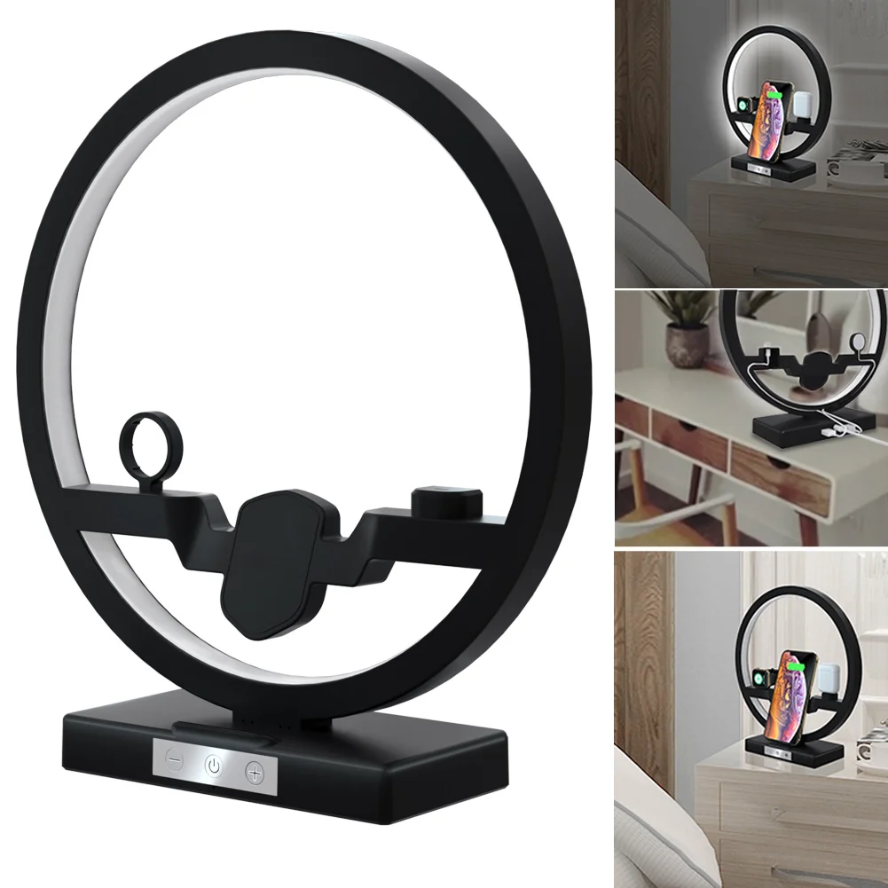 3 In 1 Table Desk Lamp Fast QI Wireless Charger Dock Station Fast Charging for Apple Watch Airpods iPhone H-best
3 In 1 Table Desk Lamp Fast QI Wireless Charger Dock Station Fast Charging for Apple Watch Airpods iPhone H-best