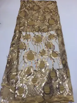 High Quality African Lace Fabric With gold Sequins Tissu Indian Wedding Dress Fabric French Tulle Lace Material FFZ91 
High Quality African Lace Fabric With gold Sequins Tissu Indian Wedding Dress Fabric French Tulle Lace Material FFZ91