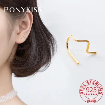 PONYKISS Real 925 Sterling Silver Minimalist Lines Hoop Earrings Women Party Delicate Fashion Earrings Accessory Girl Chic Gift
PONYKISS Real 925 Sterling Silver Minimalist Lines Hoop Earrings Women Party Delicate Fashion Earrings Accessory Girl Chic Gift